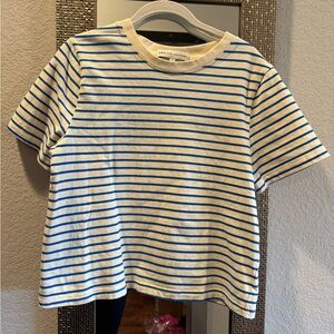 English Factory Blue and White Striped Top